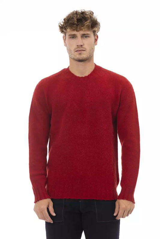 Alpha Studio Red Wool Men Sweater $485.00 Alpha Studio Luzworld