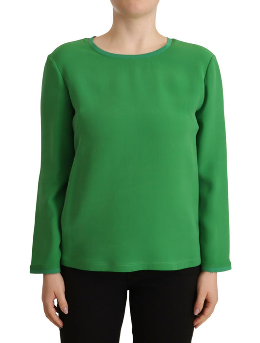 Armani Green Silk Long Sleeves Round Neck Sweater $3269.00 Armani Luzworld