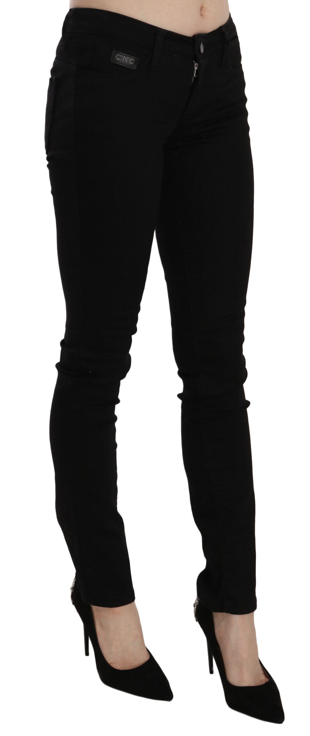 Costume National Black Sequined Mid Waist Slim Fit Denim Jeans $594.00 Costume National Luzworld