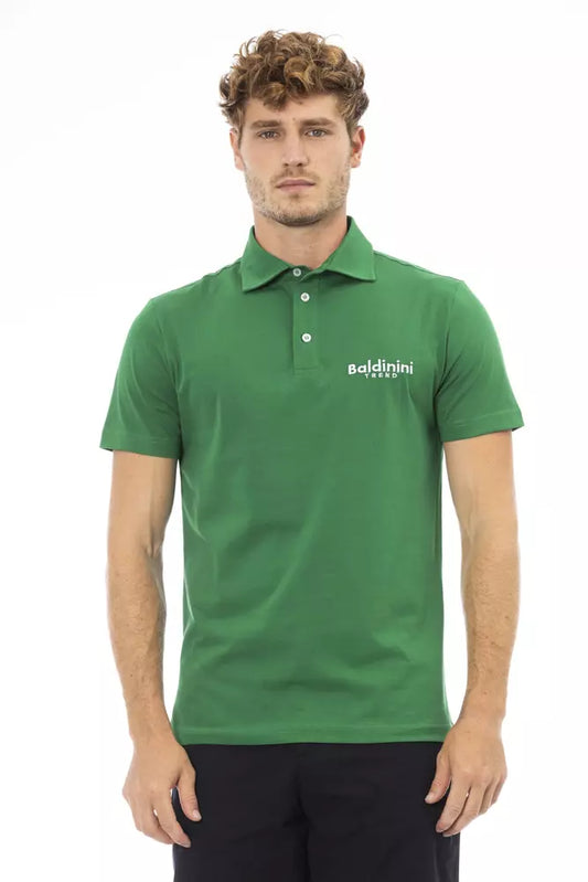 Baldinini Trend Green Cotton Men Polo $177.00 Baldinini Trend Luzworld