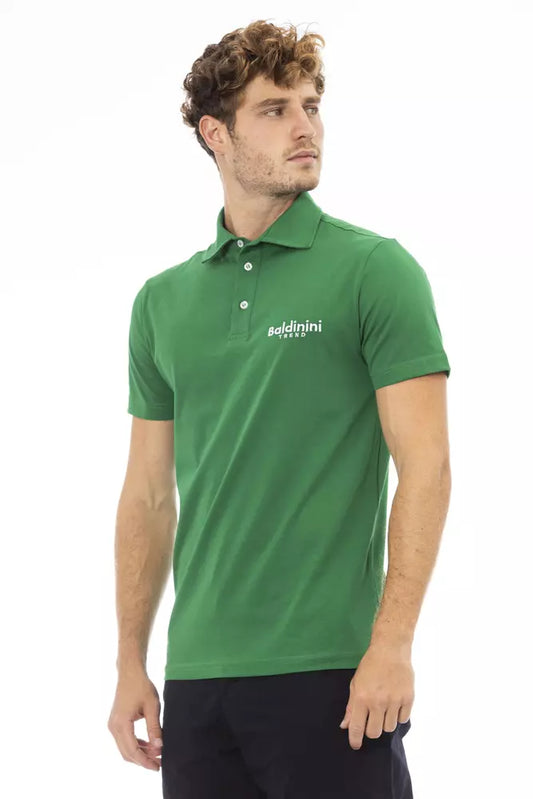 Baldinini Trend Green Cotton Men Polo $177.00 Baldinini Trend Luzworld
