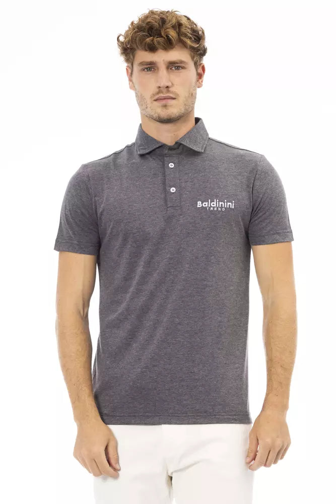Baldinini Trend Gray Cotton Men Polo Shirt $177.00 Baldinini Trend Luzworld