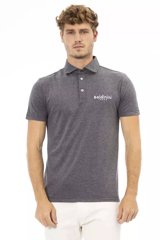 Baldinini Trend Gray Cotton Men Polo Shirt $177.00 Baldinini Trend Luzworld
