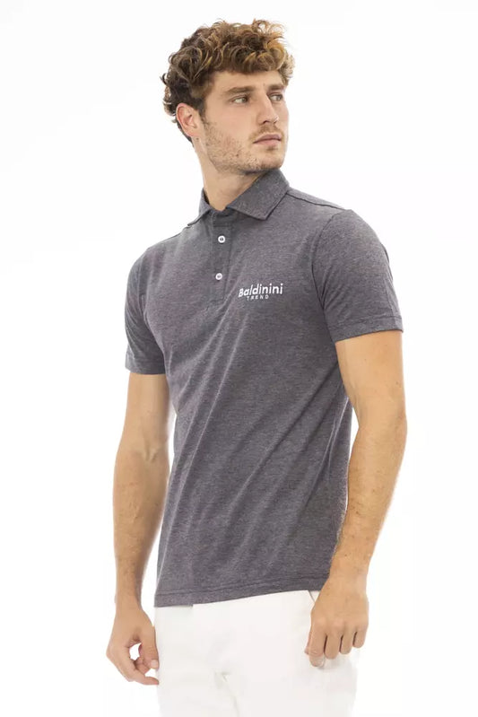Baldinini Trend Gray Cotton Men Polo Shirt $177.00 Baldinini Trend Luzworld