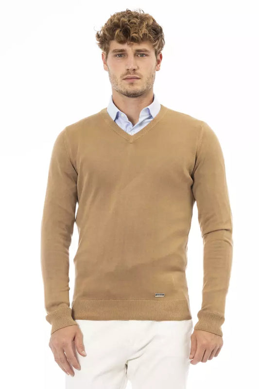 Baldinini Trend Beige Modal Men Sweater $534.00 Baldinini Trend Luzworld