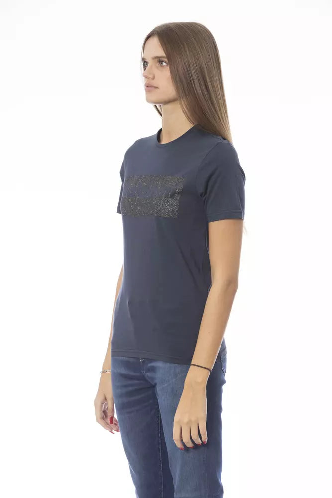 Baldinini Trend Blue Cotton Women T-Shirt $177.00 Baldinini Trend Luzworld