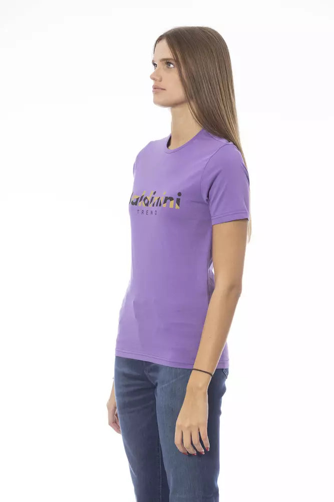 Baldinini Trend Purple Cotton Women T-Shirt $177.00 Baldinini Trend Luzworld