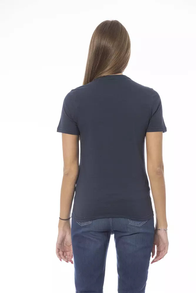 Baldinini Trend Blue Cotton Women T-Shirt $177.00 Baldinini Trend Luzworld