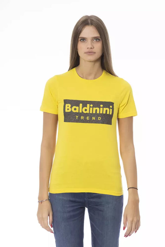 Baldinini Trend Yellow Cotton Women T-Shirt $177.00 Baldinini Trend Luzworld