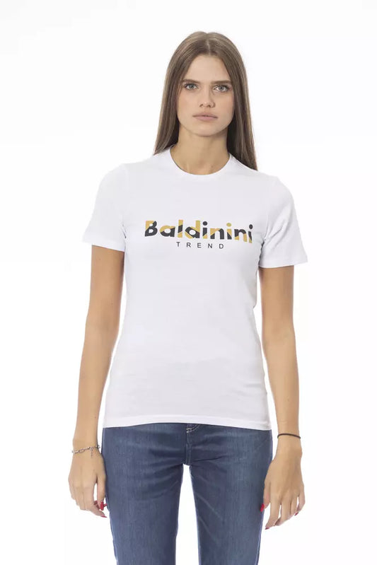 Baldinini Trend White Cotton Women T-Shirt $177.00 Baldinini Trend Luzworld