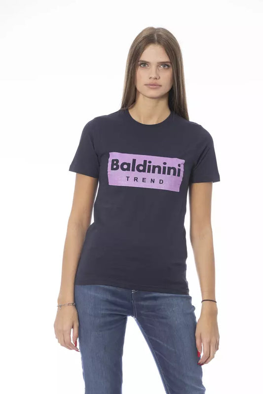 Baldinini Trend Blue Cotton Women T-Shirt $177.00 Baldinini Trend Luzworld