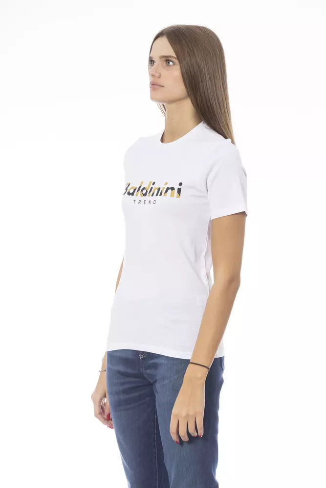 Baldinini Trend White Cotton Women T-Shirt $177.00 Baldinini Trend Luzworld