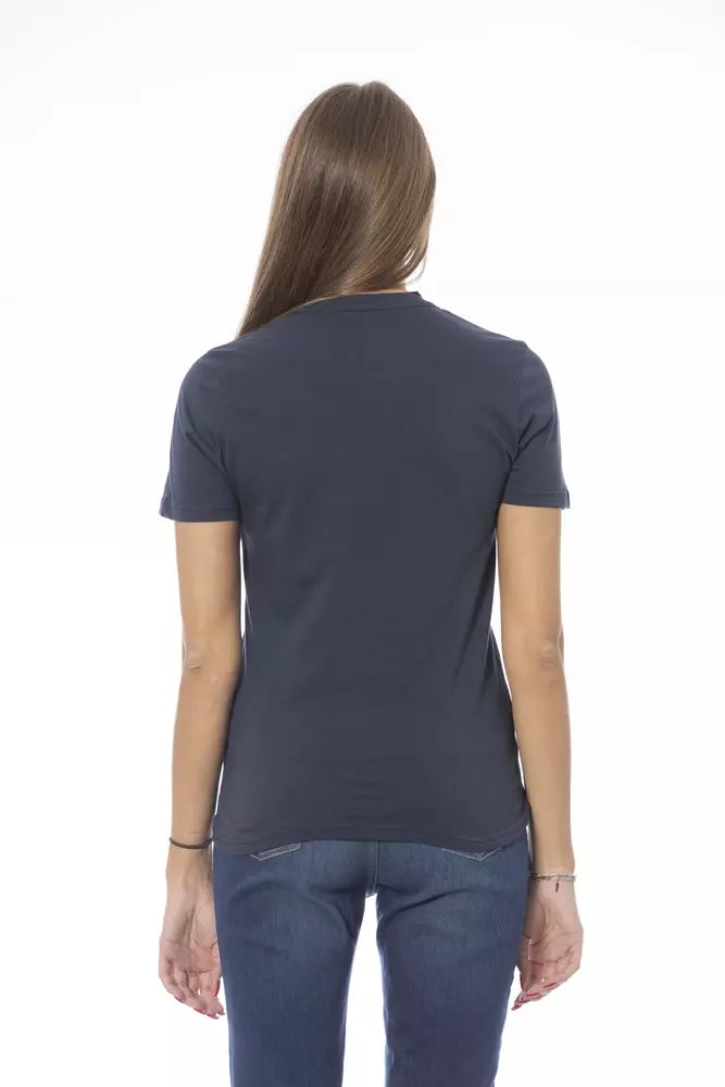 Baldinini Trend Blue Cotton Women T-Shirt $177.00 Baldinini Trend Luzworld