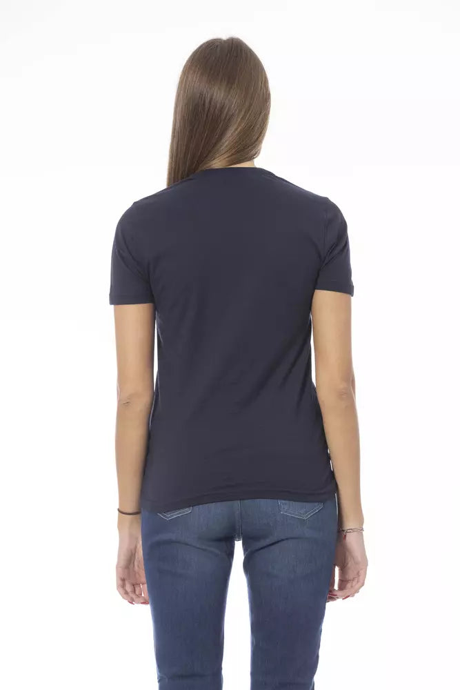 Baldinini Trend Blue Cotton Women T-Shirt $177.00 Baldinini Trend Luzworld