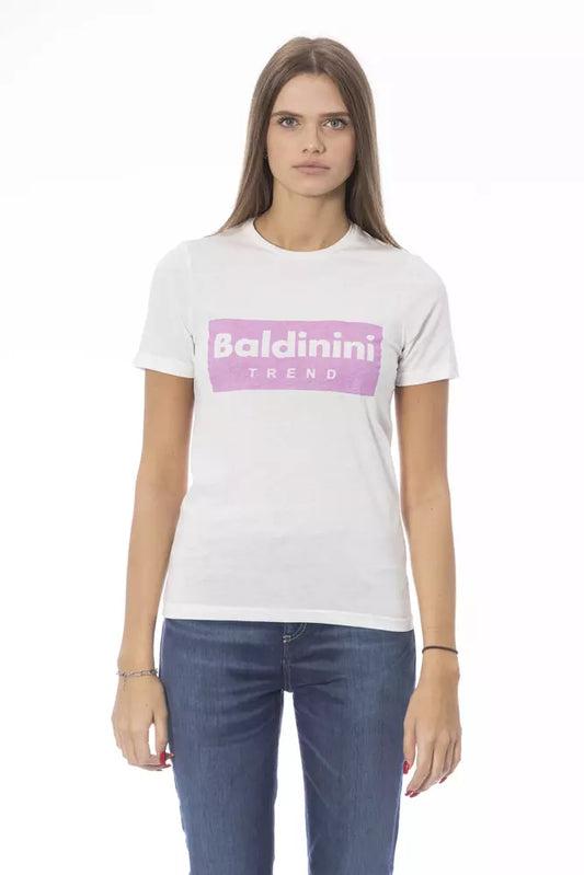 Baldinini Trend White Cotton Women T-Shirt $177.00 Baldinini Trend Luzworld