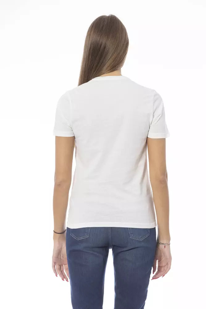 Baldinini Trend White Cotton Women T-Shirt $177.00 Baldinini Trend Luzworld