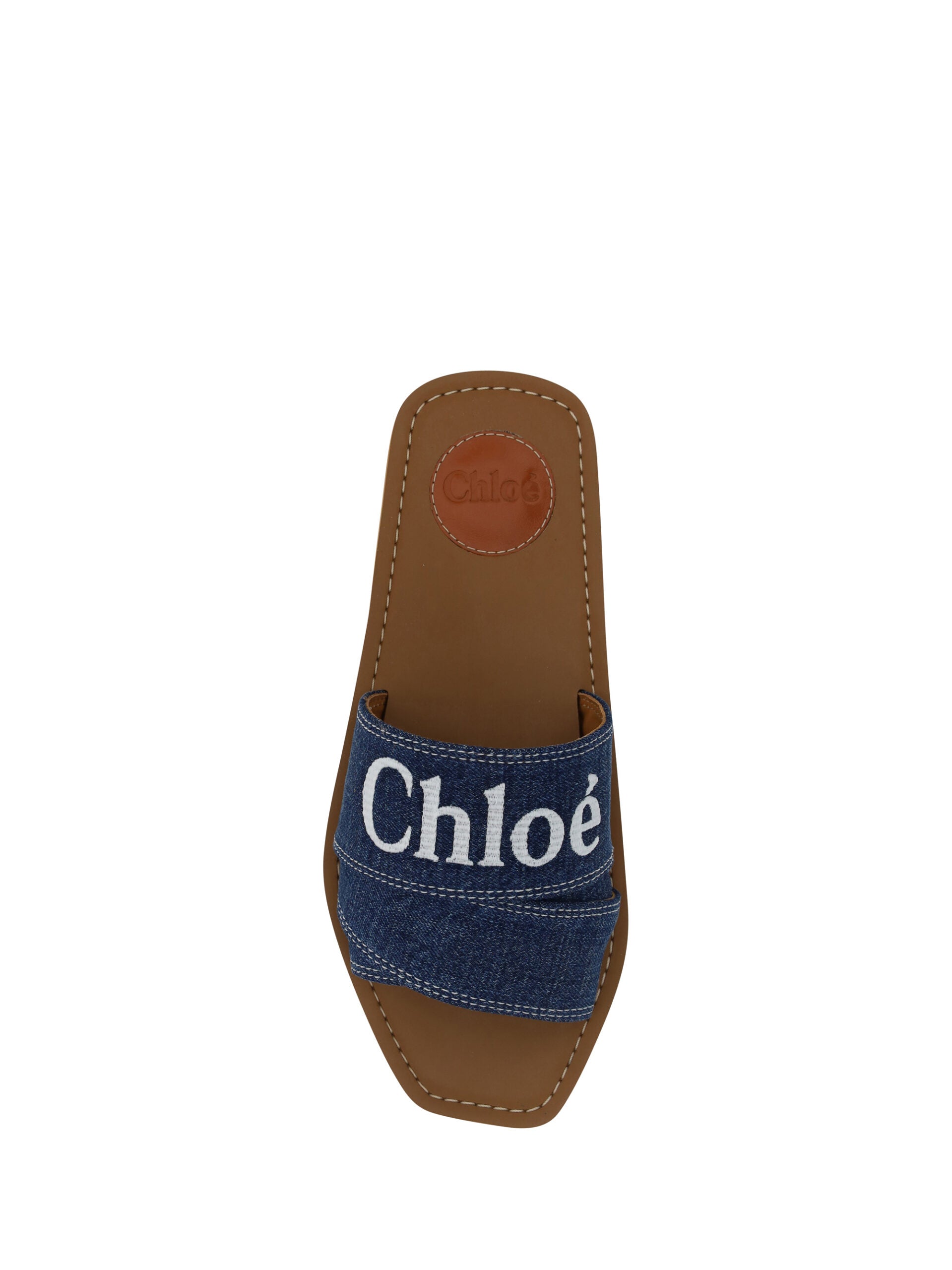 Chloé Sumptuous Cotton Woody Slide Sandals in Denim Blue $999.00 Chloé Luzworld
