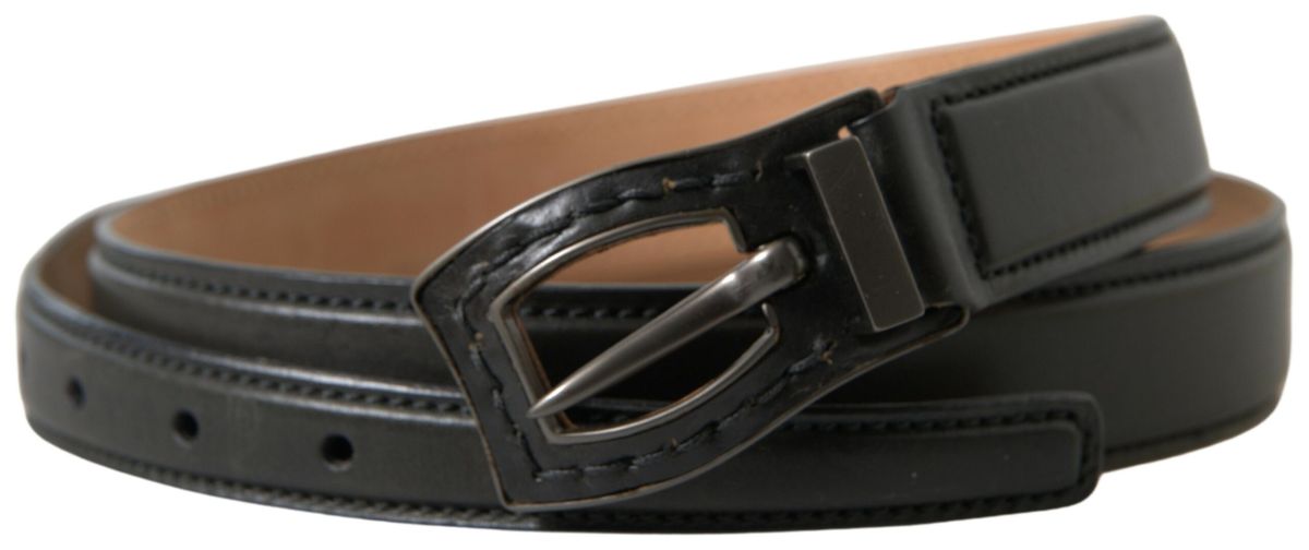 Ermanno Scervino Black Leather Metal Buckle Cintura Belt $935.00 Ermanno Scervino Luzworld