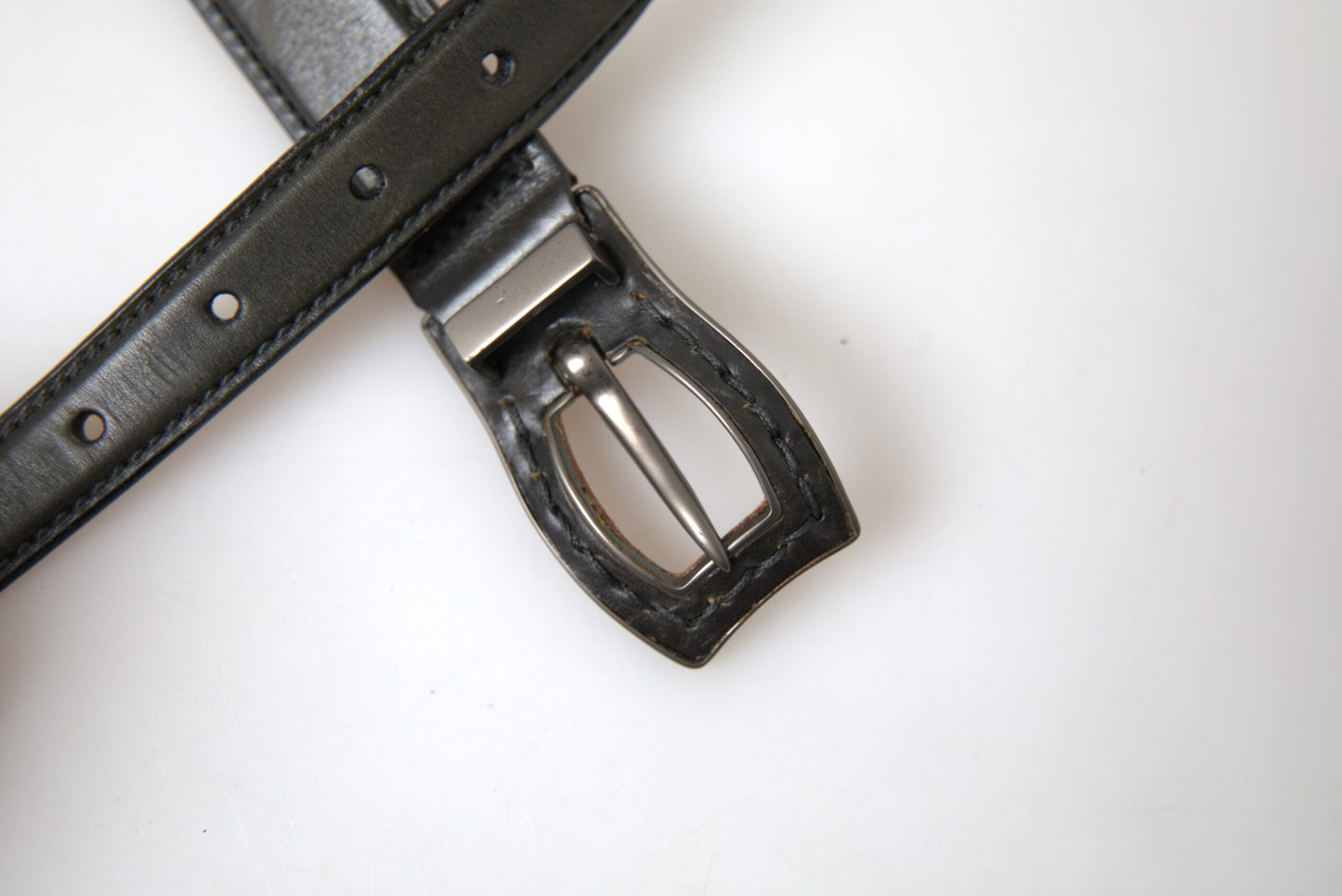 Ermanno Scervino Black Leather Metal Buckle Cintura Belt $935.00 Ermanno Scervino Luzworld