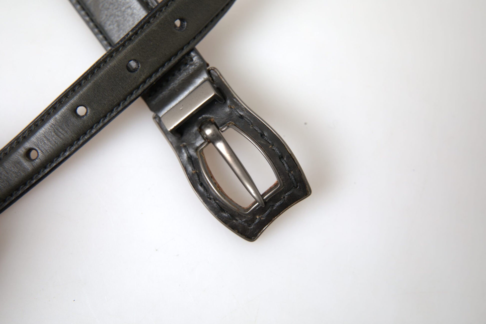 Ermanno Scervino Black Leather Metal Buckle Cintura Belt $935.00 Ermanno Scervino Luzworld