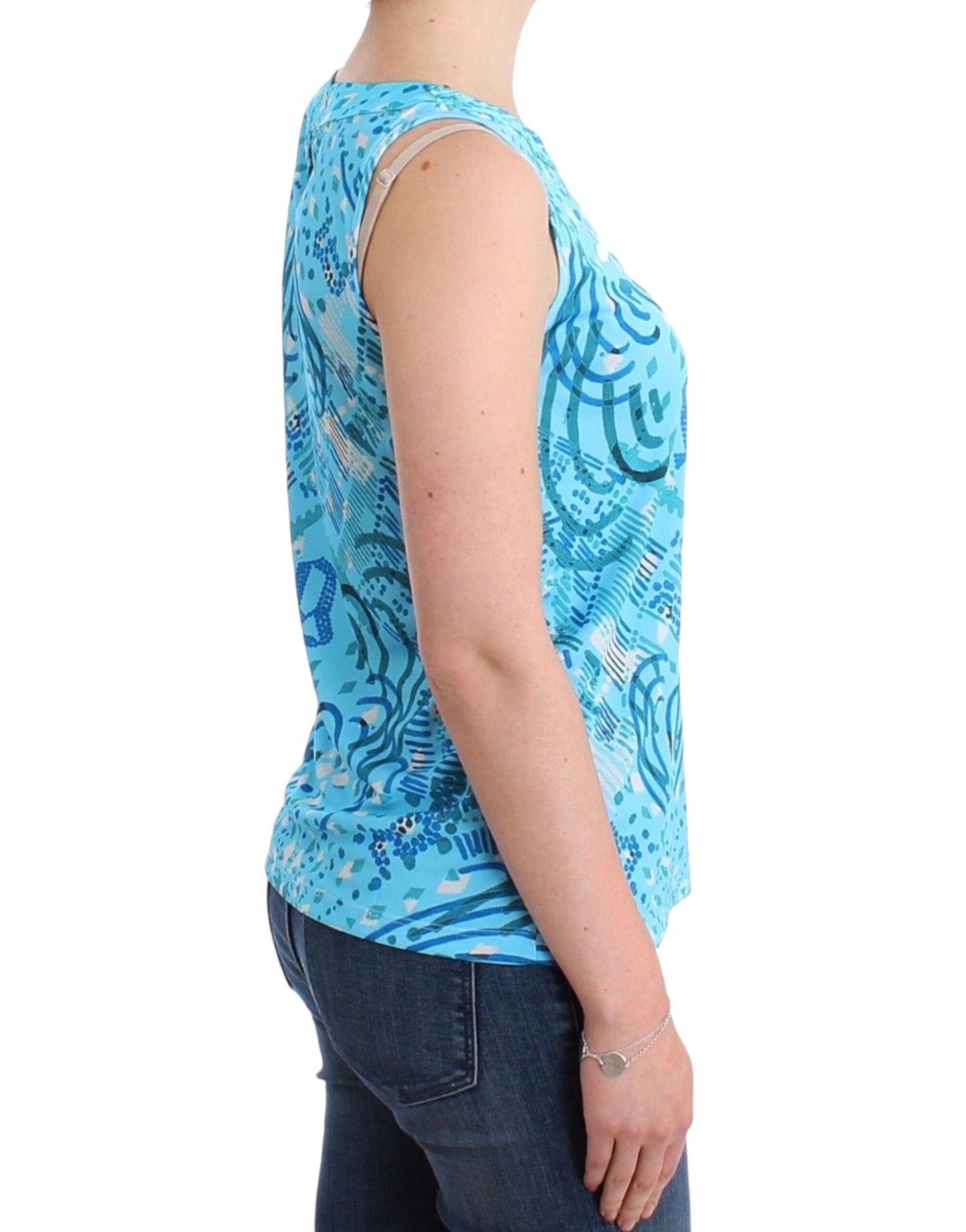 John Galliano Blue printed tank top $468.00 John Galliano Luzworld