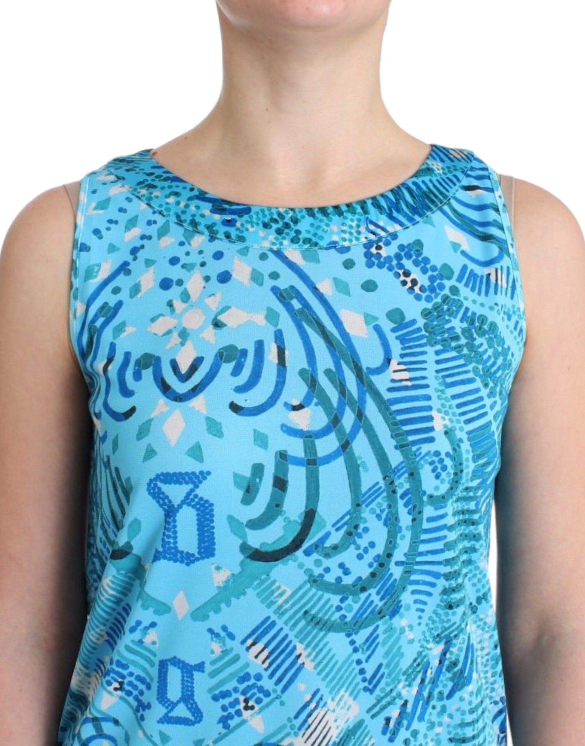 John Galliano Blue printed tank top $468.00 John Galliano Luzworld