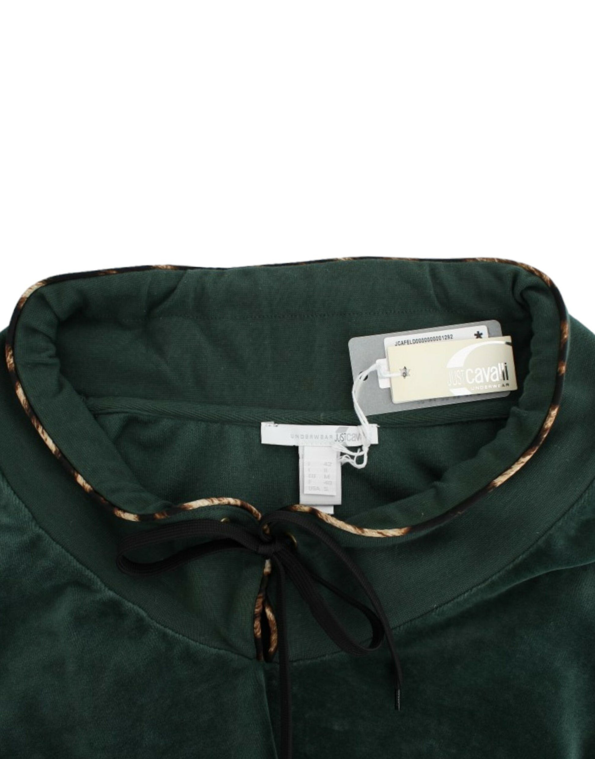Cavalli Green velvet cotton sweater $584.00 Cavalli Luzworld