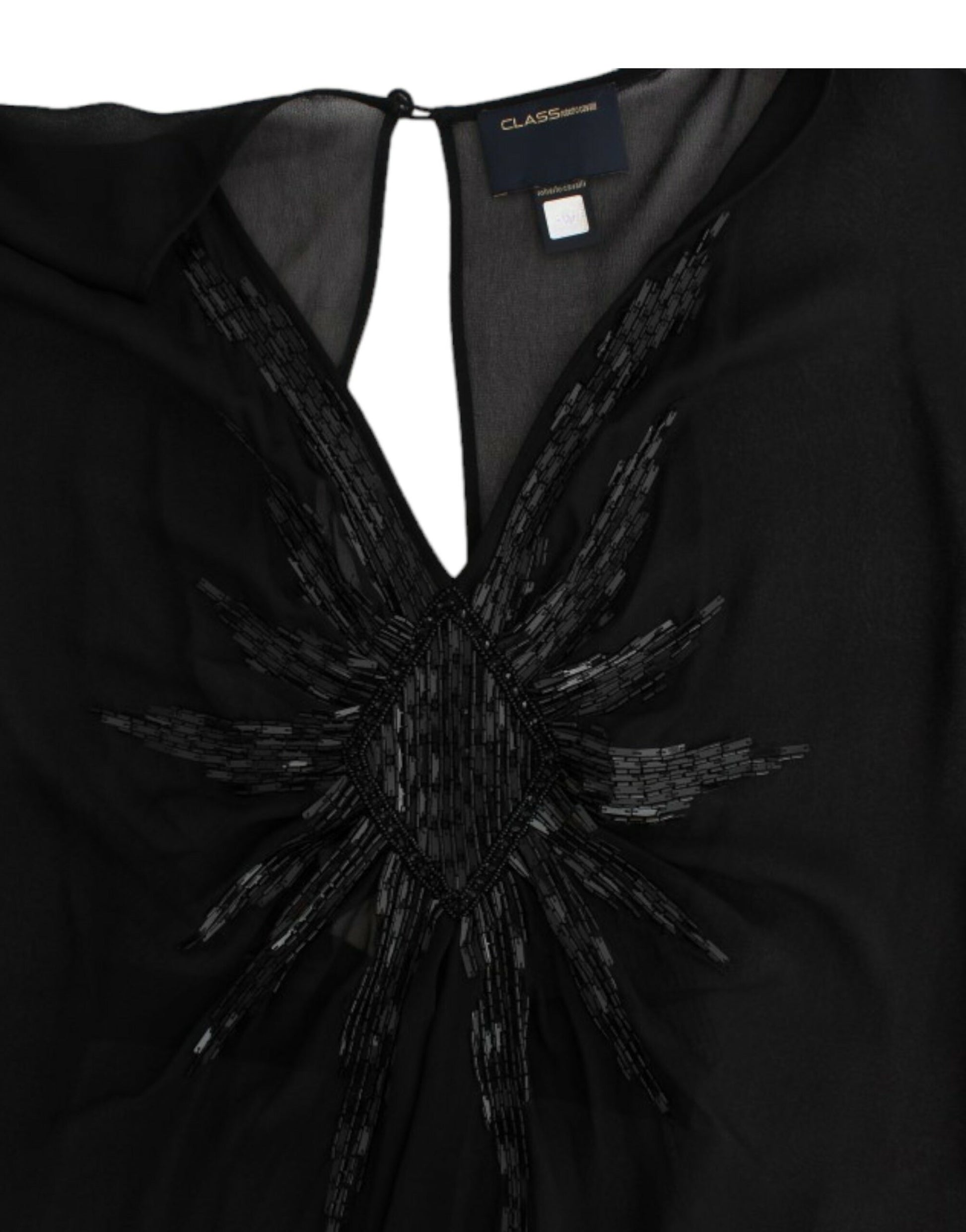 Cavalli Black long sleeve silk dress $893.00 Cavalli Luzworld