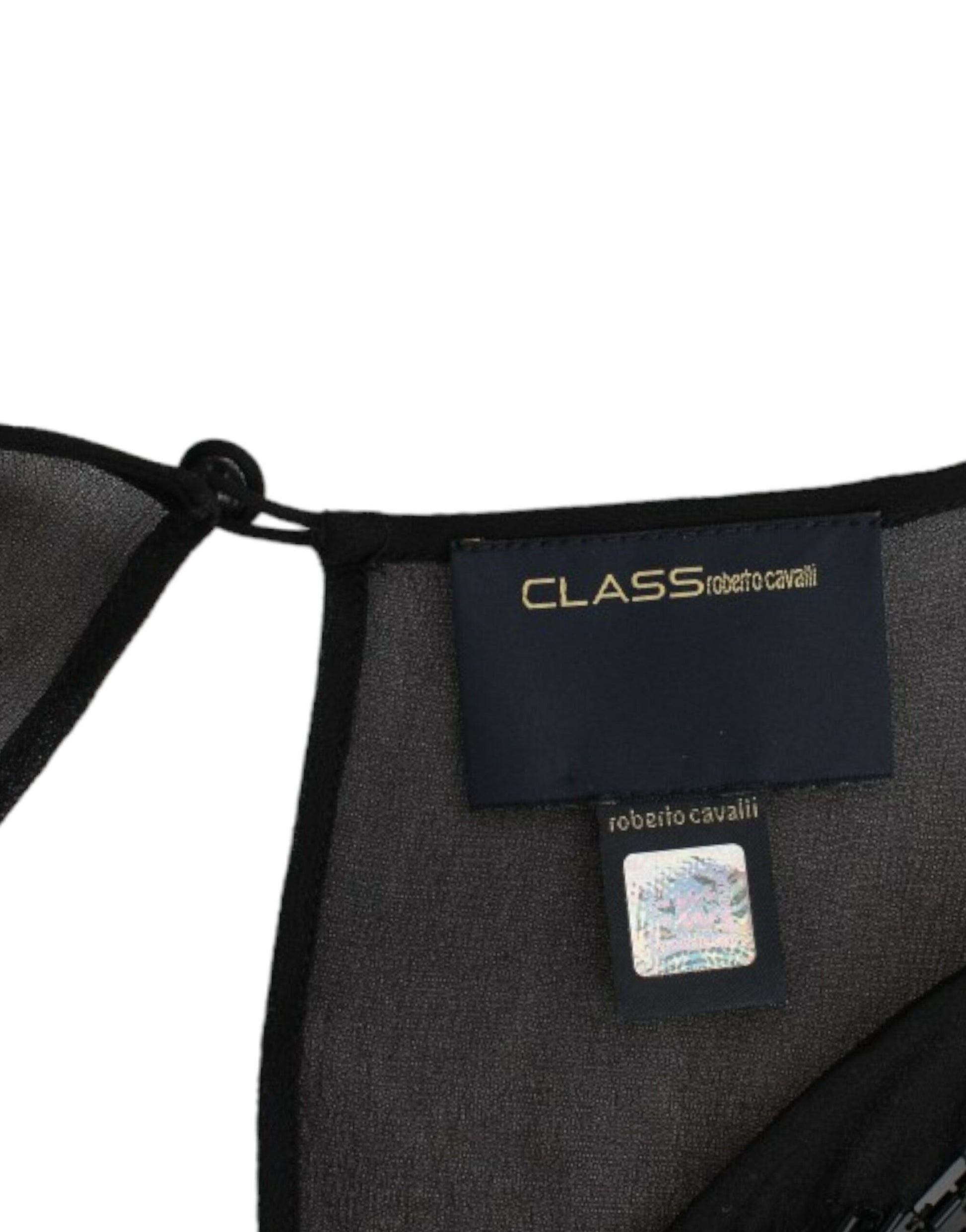 Cavalli Black long sleeve silk dress $893.00 Cavalli Luzworld