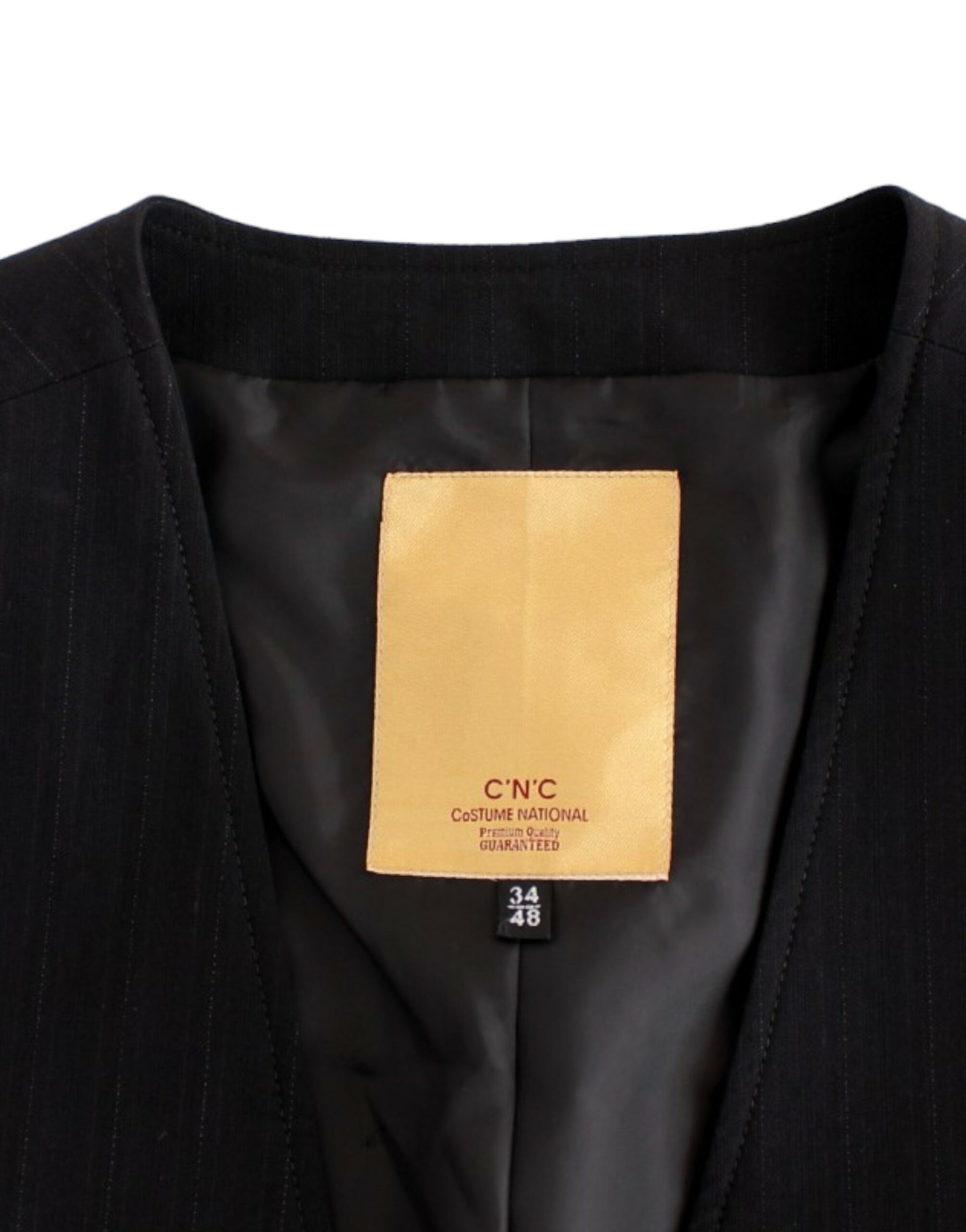 Costume National Black striped cotton casual vest $624.00 Costume National Luzworld