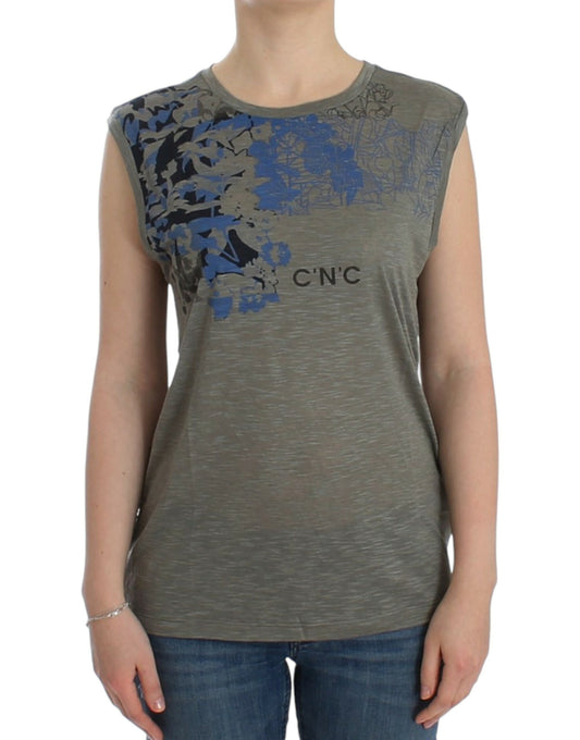 Costume National Gray print sleeveless t-shirt $255.00 Costume National Luzworld