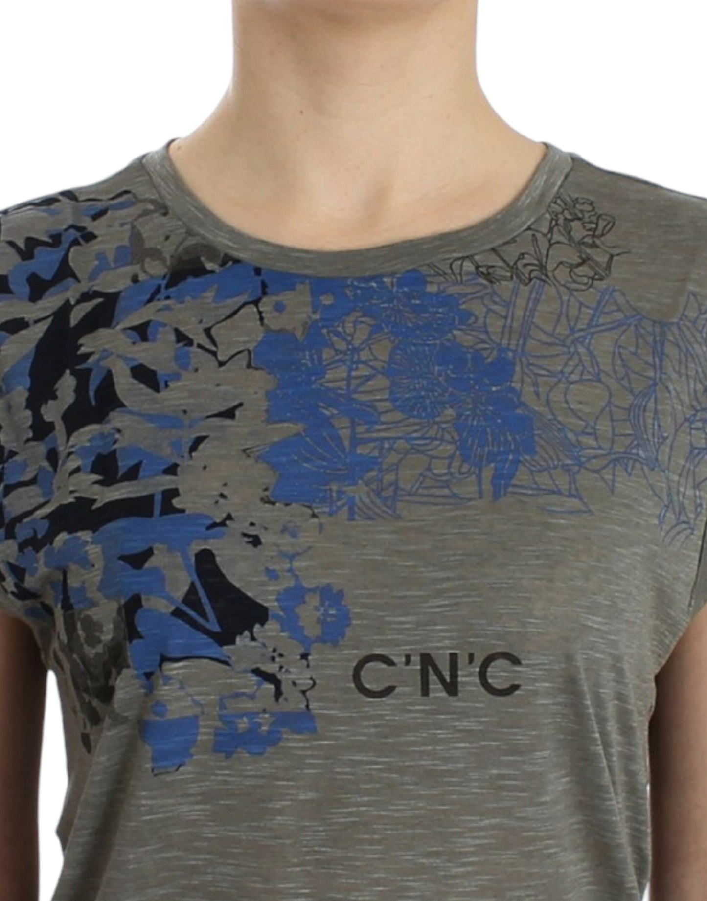 Costume National Gray print sleeveless t-shirt $255.00 Costume National Luzworld