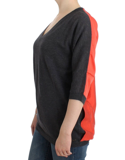 Costume National Gray short sleeved sweater $564.00 Costume National Luzworld