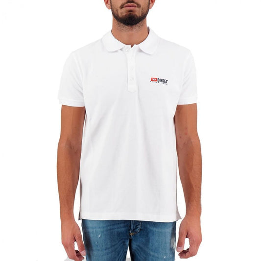 Diesel Elegant White Cotton Polo Shirt with Contrasting Logo $181.00 Diesel Luzworld