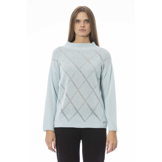 Baldinini Trend Light Blue Wool Women Sweater $581.00 Baldinini Trend Luzworld