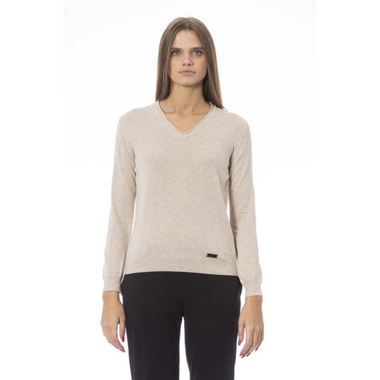 Baldinini Trend Beige Cashmere Women Sweater $457.00 Baldinini Trend Luzworld
