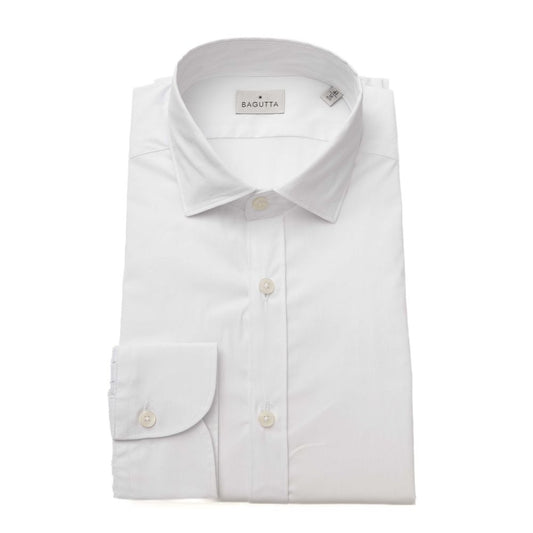Bagutta White Cotton Men Shirt $243.00 Bagutta Luzworld