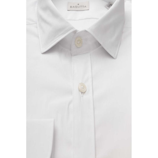 Bagutta White Cotton Men Shirt $243.00 Bagutta Luzworld