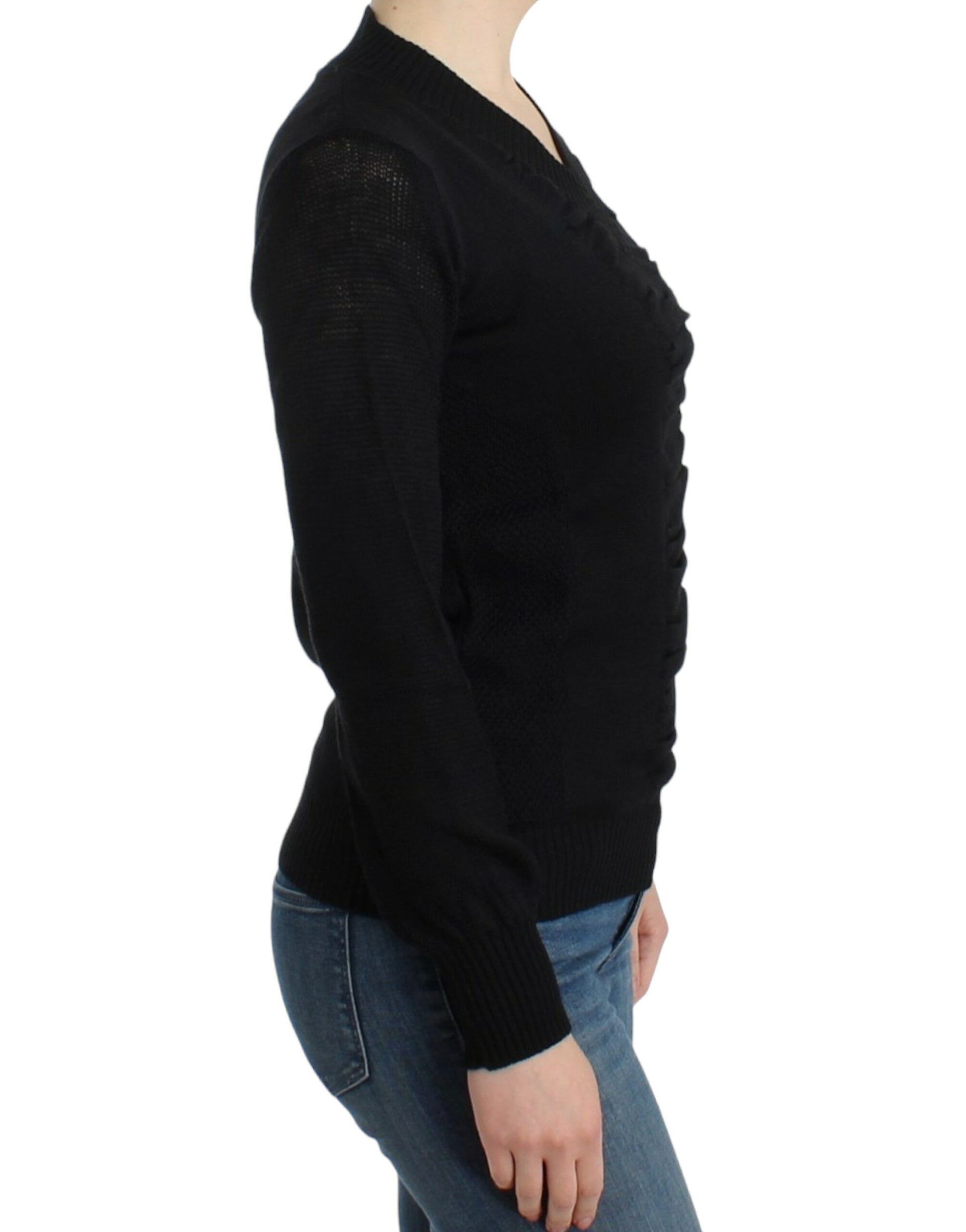 Costume National Black V-neck wool sweater $552.00 Costume National Luzworld