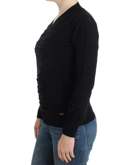 Costume National Black V-neck wool sweater $552.00 Costume National Luzworld