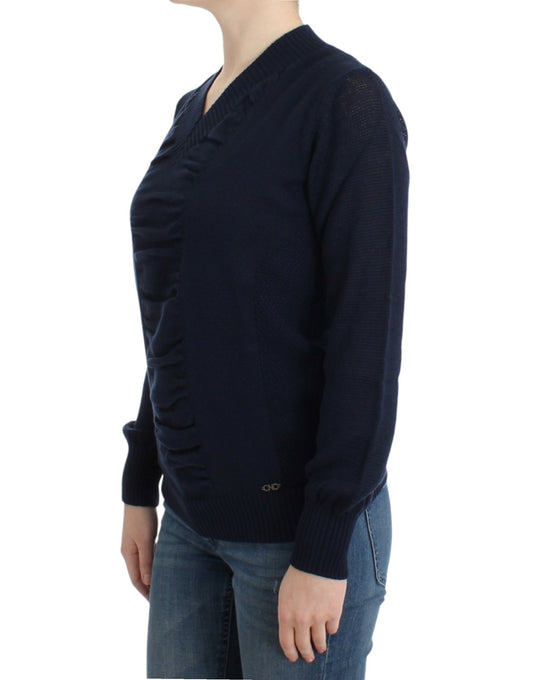 Costume National Dark blue V-neck wool sweater $552.00 Costume National Luzworld