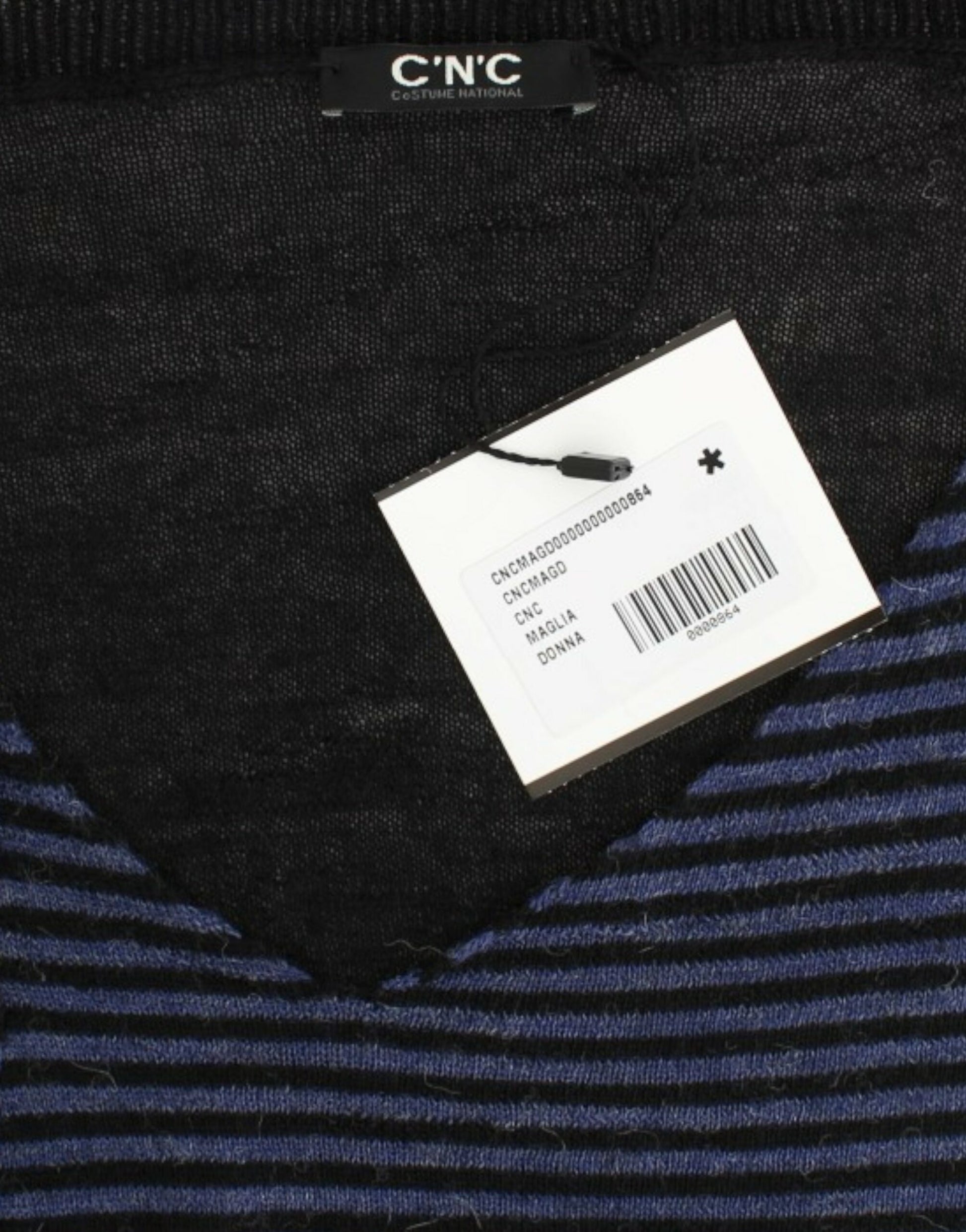Costume National Black striped V-neck sweater $526.00 Costume National Luzworld