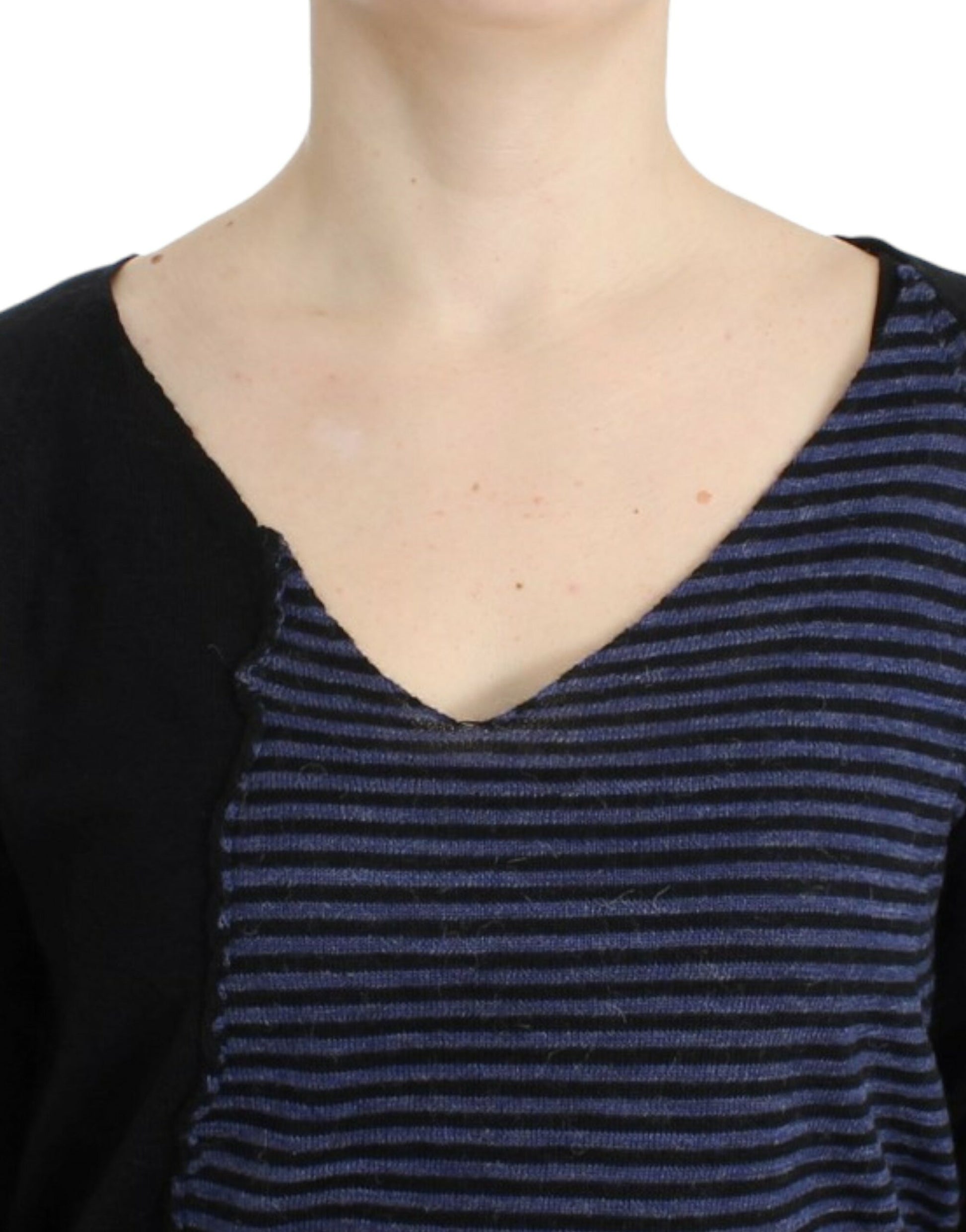 Costume National Black striped V-neck sweater $526.00 Costume National Luzworld