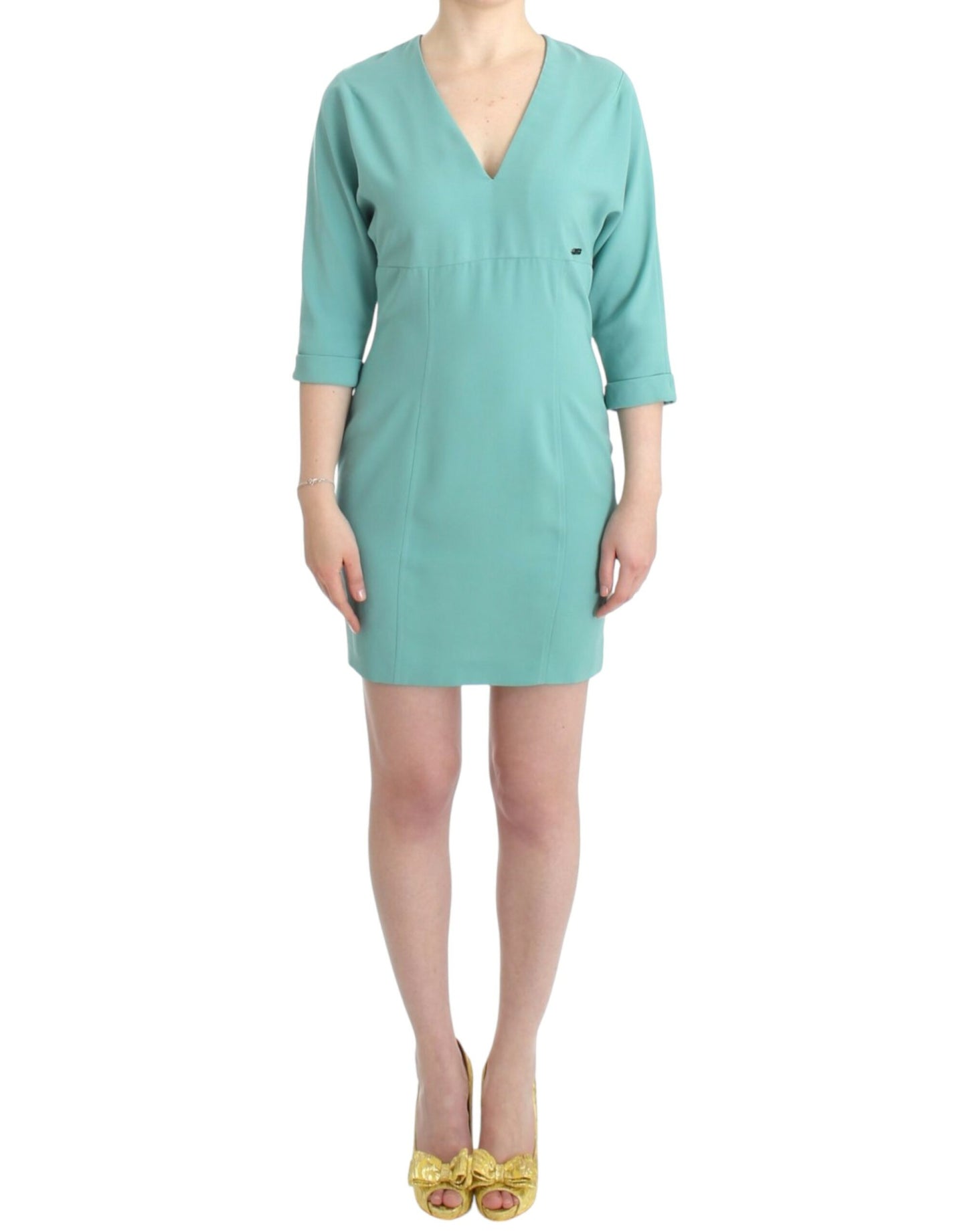 Costume National Green 3/4 sleeved sheath dress $777.00 Costume National Luzworld