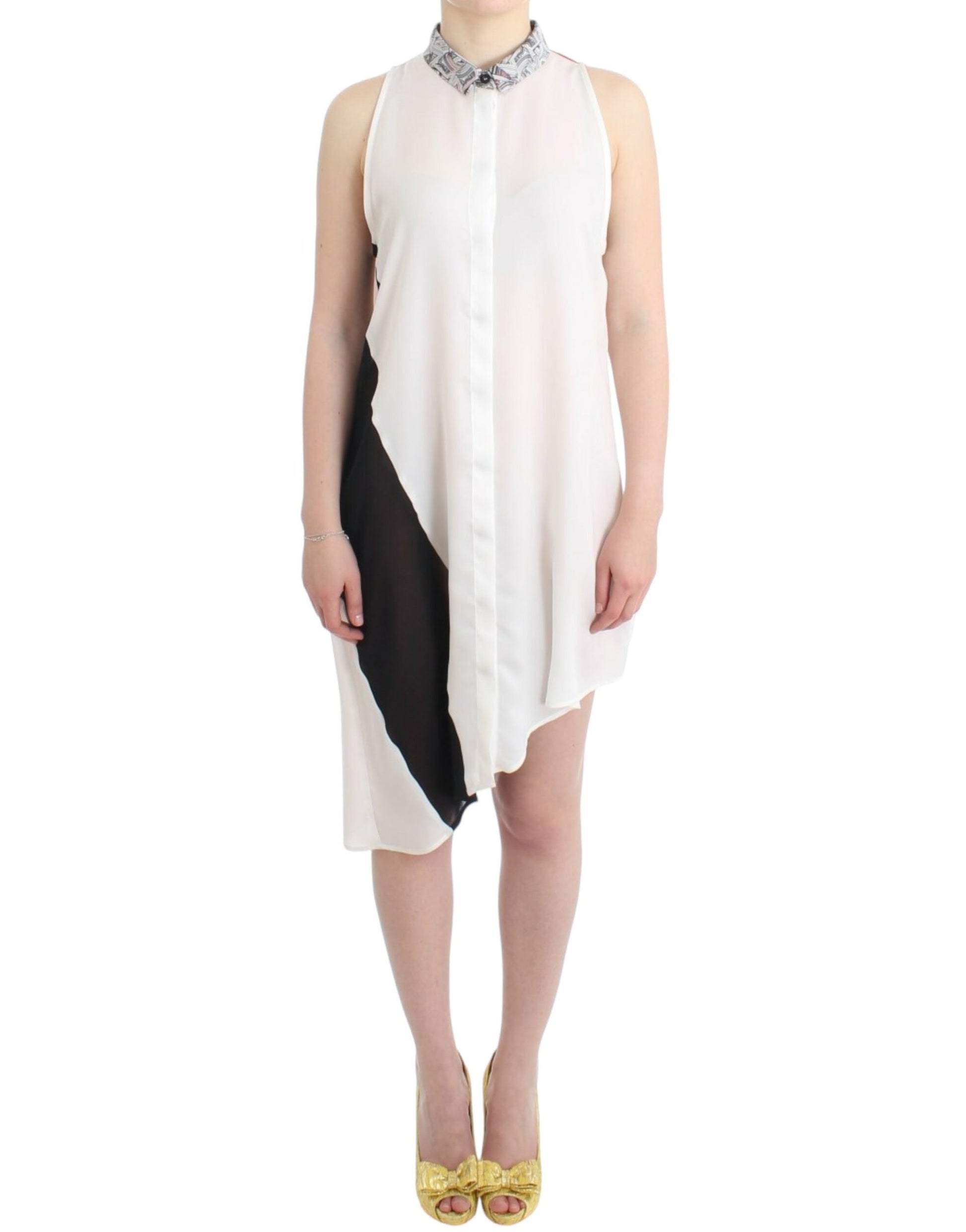 Costume National White shirt assymetric hem dress $564.00 Costume National Luzworld