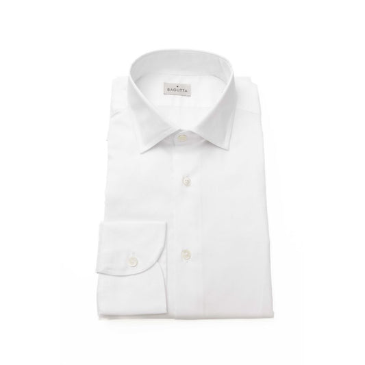 Bagutta White Cotton Men's Shirt $243.00 Bagutta Luzworld