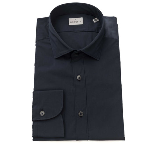 Bagutta Blue Cotton Men's Shirt $243.00 Bagutta Luzworld