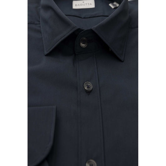 Bagutta Blue Cotton Men's Shirt $243.00 Bagutta Luzworld