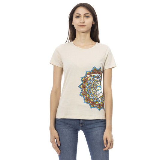 Trussardi Action Beige Cotton Women T-Shirt $131.00 Trussardi Action Luzworld