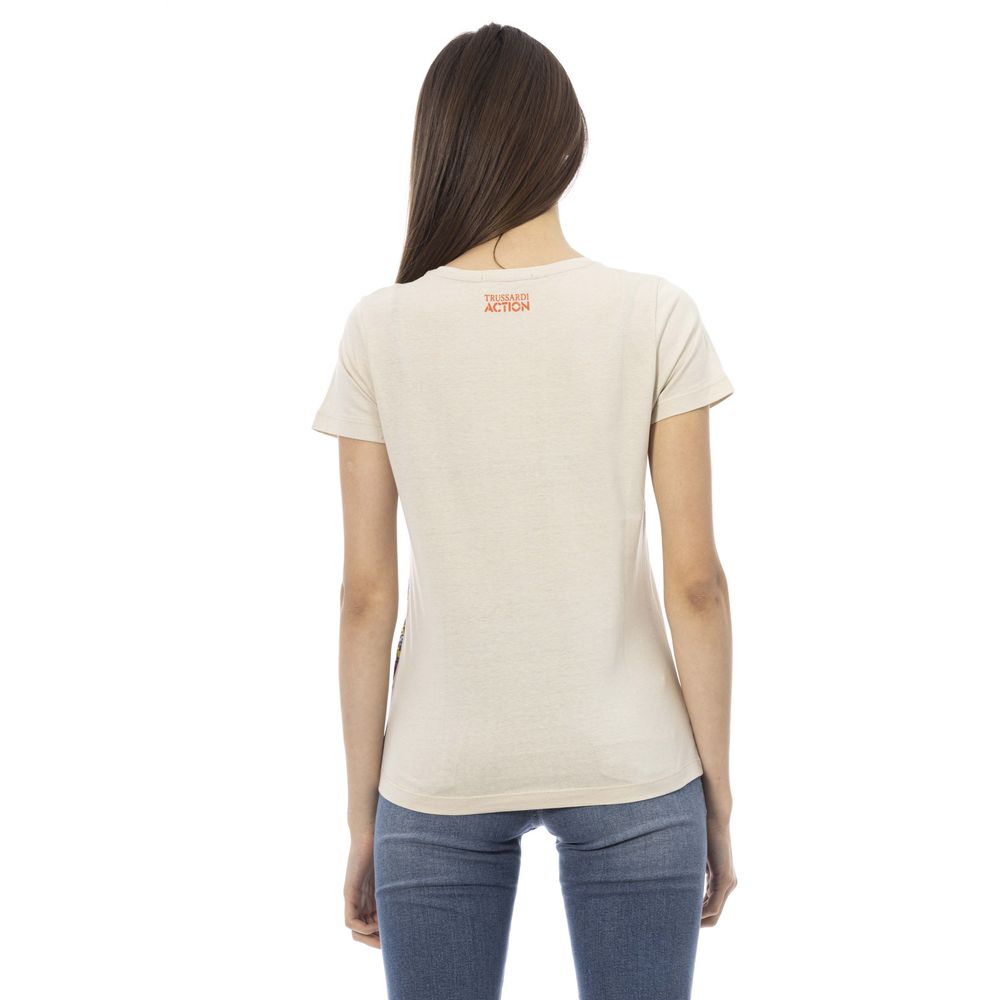 Trussardi Action Beige Cotton Women T-Shirt $131.00 Trussardi Action Luzworld